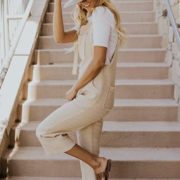 LEMON BLONDE TIE OVERALLS - Picture 6 of 10